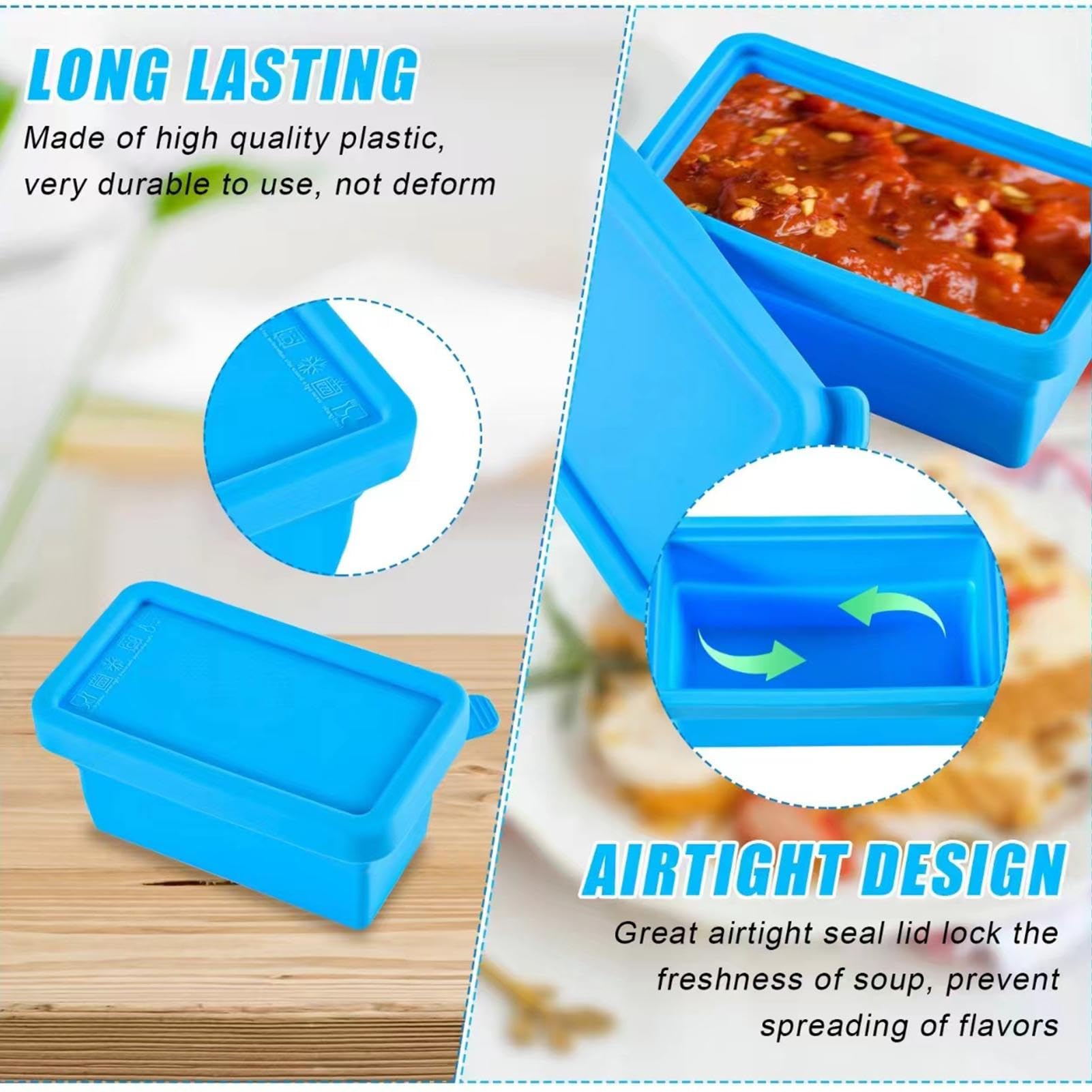 2 Stampi In Silicone Per Congelare Con Coperchio – Super Cubi Per Zuppa, Salsa, Brodo E Pappe, Ermetici E Impilabili