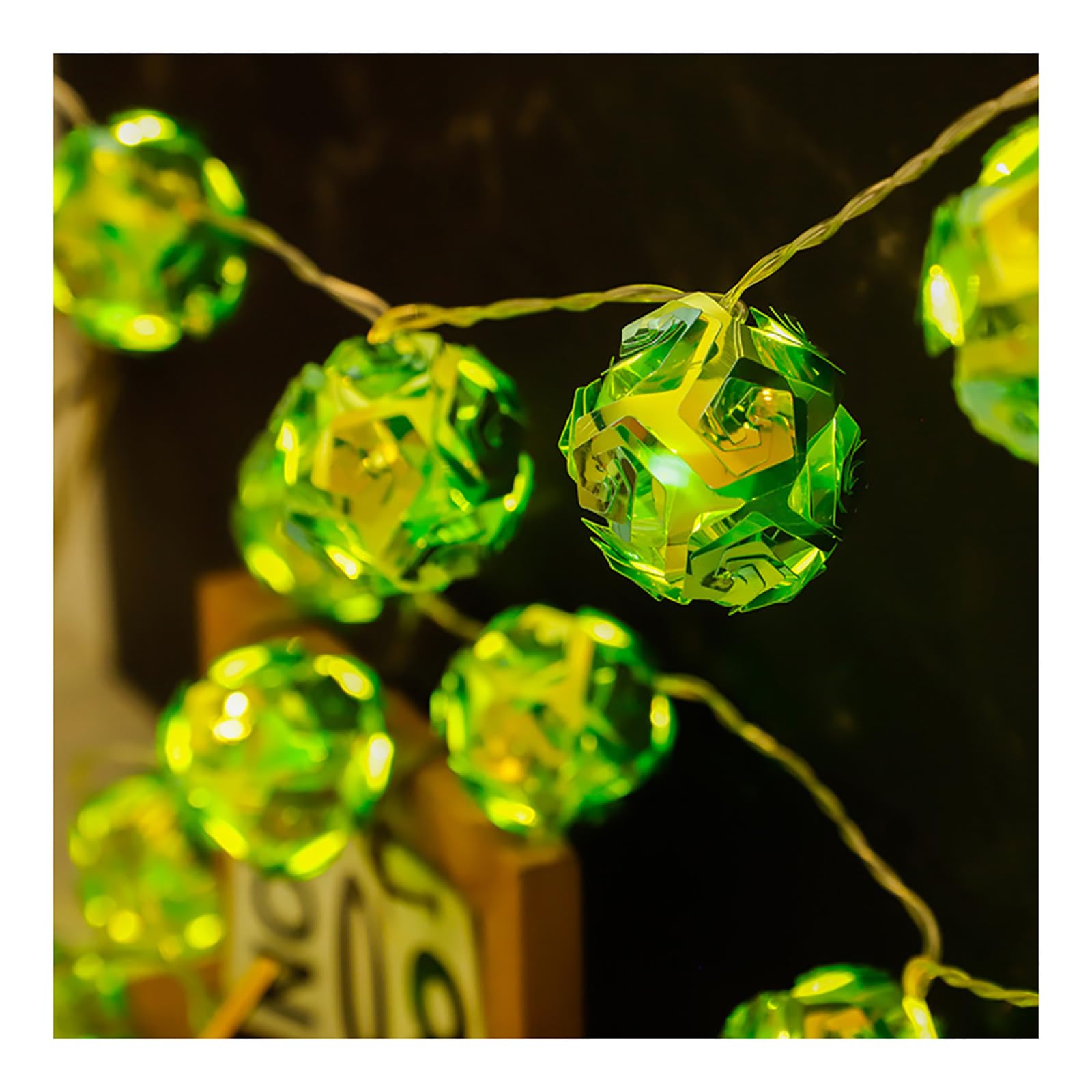 CAKERS LED Roses Globe String Lights|Creative Decor Silver Wire Fairy String Light|Ambient Light for Party Christmas Bedroom Patio,Green,1.5m(4.9ft)-10LED-Battery