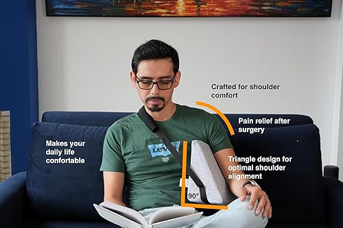 Miniatura 5 de EASEVICE Almohadas de puño rotador para dormir y almohada de cirugía de hombro hechas para comodidad en el hombro, soporte multiusos para manguito