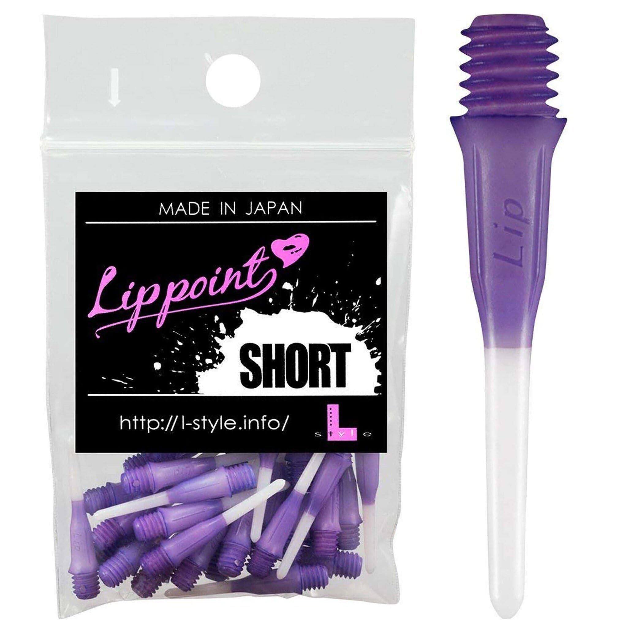 Gradient Color Strong L-Style Punta Suave plástico Corto Lippoint Puntas para Dardos 50pics, Púrpura