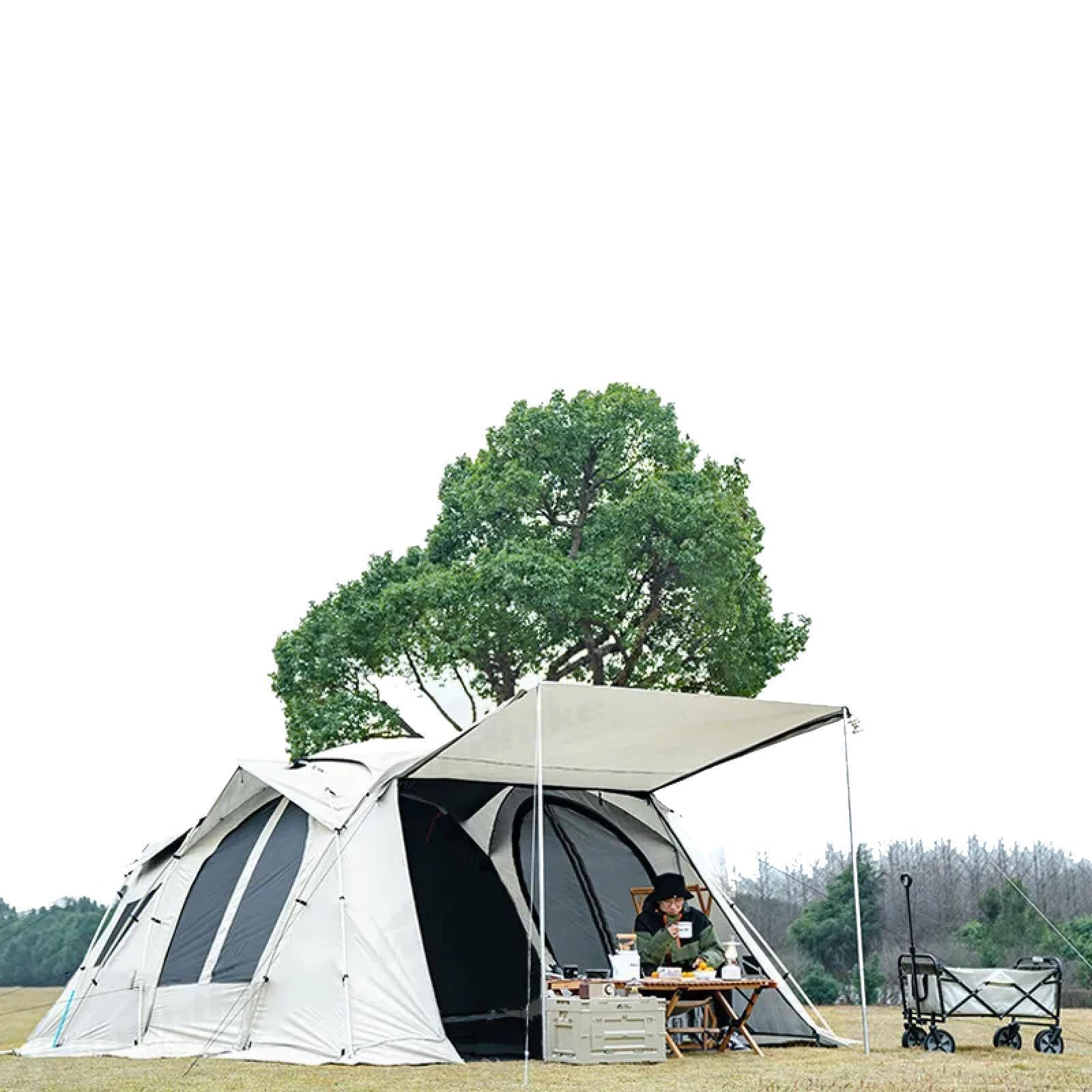 Tienda de campaña impermeable para 4 a 8 personas con gran espacio, ideal para senderismo al aire libre y aventuras de vacaciones