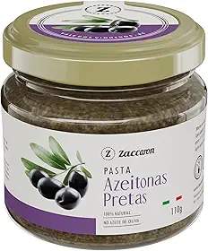 Zaccaron Pasta de Azeitonas Pretas 110g | Cremosa e Aromática | Ideal para Pães, Pizzas, Massas e Peixes