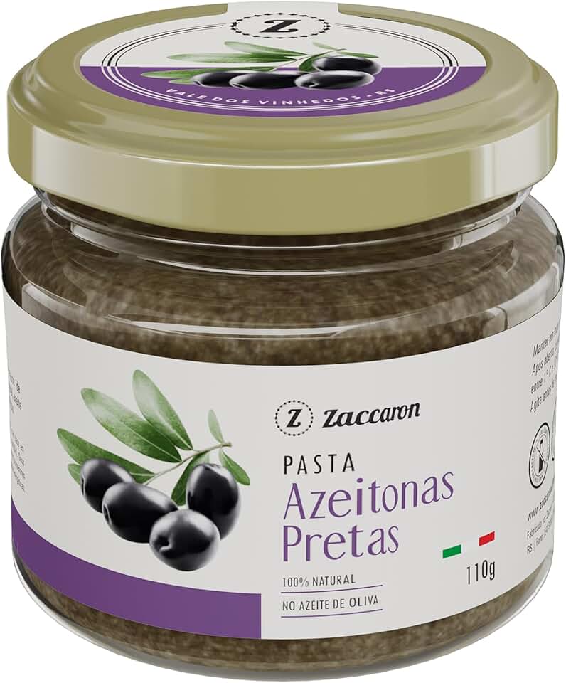 Zaccaron Pasta de Azeitonas Pretas 110g | Cremosa e Aromática | Ideal para Pães, Pizzas, Massas e Peixes
