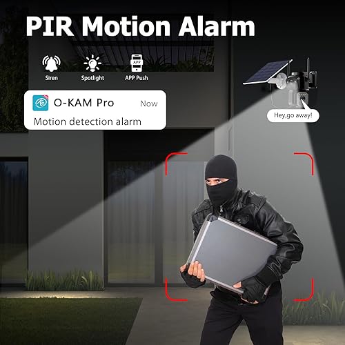 Miniatura 5 de Uniter Cámaras de seguridad solar de doble lente inalámbricas para exteriores, WiFi 5G/2.4G, visión de 360°, panorámica/inclinación, cámara de