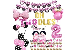 Pink Mouse Second Birthday Cake Topper 2nd Mouse Banner Party Supplies