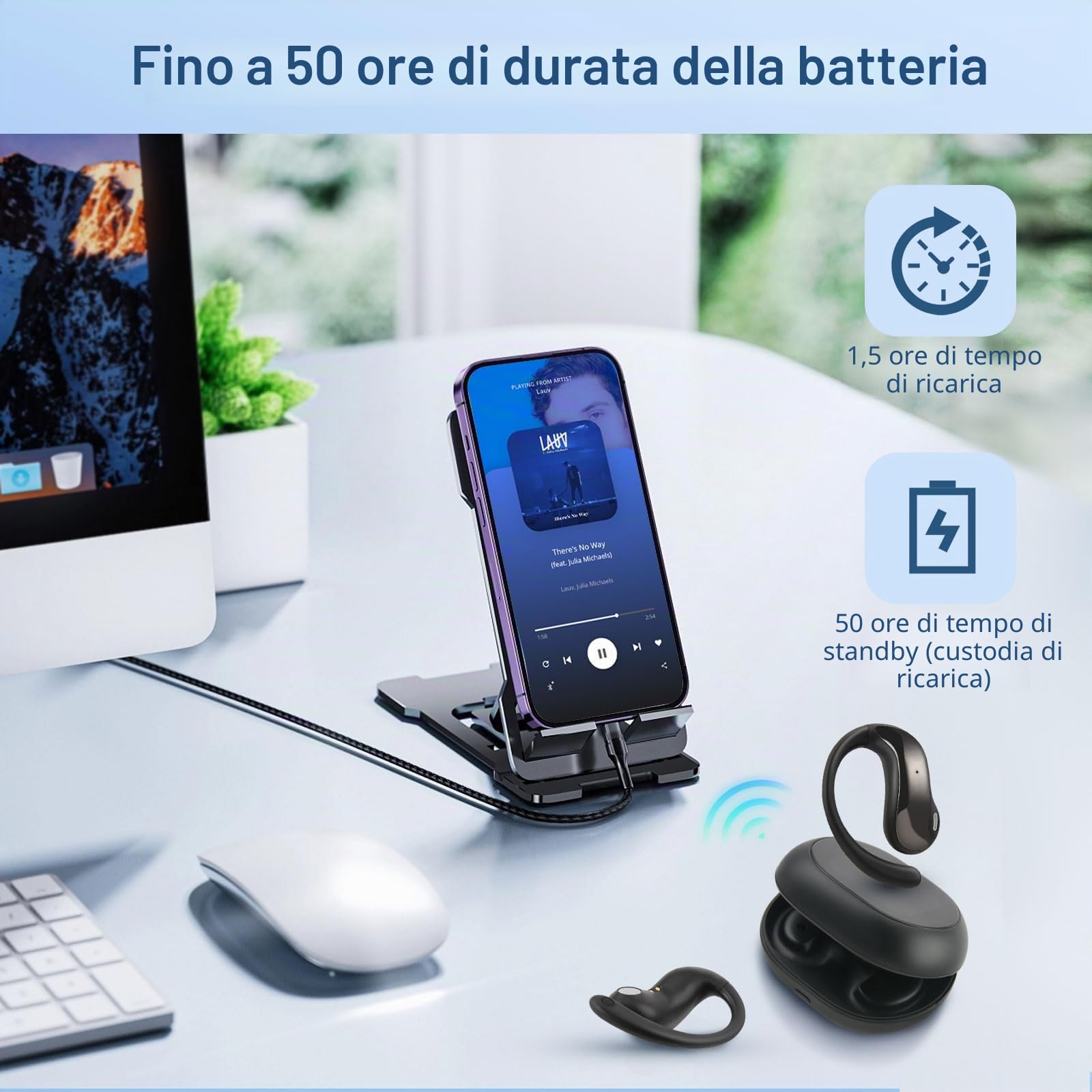 AI Cuffie Traduzione Simultanea,Schermo Lcd Touch,Bluetooth 5.4,Auricolari Traduttori Istantanei,Auricolari Traduttore Senza Fili Per Viaggi,Affari,Studio144 Lingue