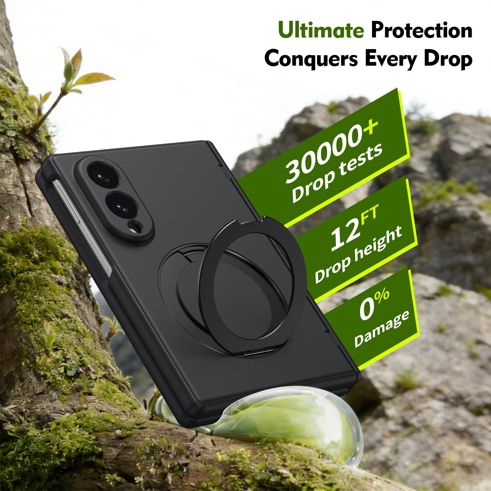 Funda Soporte Magnético Compatible con Samsung Galaxy Z Fold 8, Negro