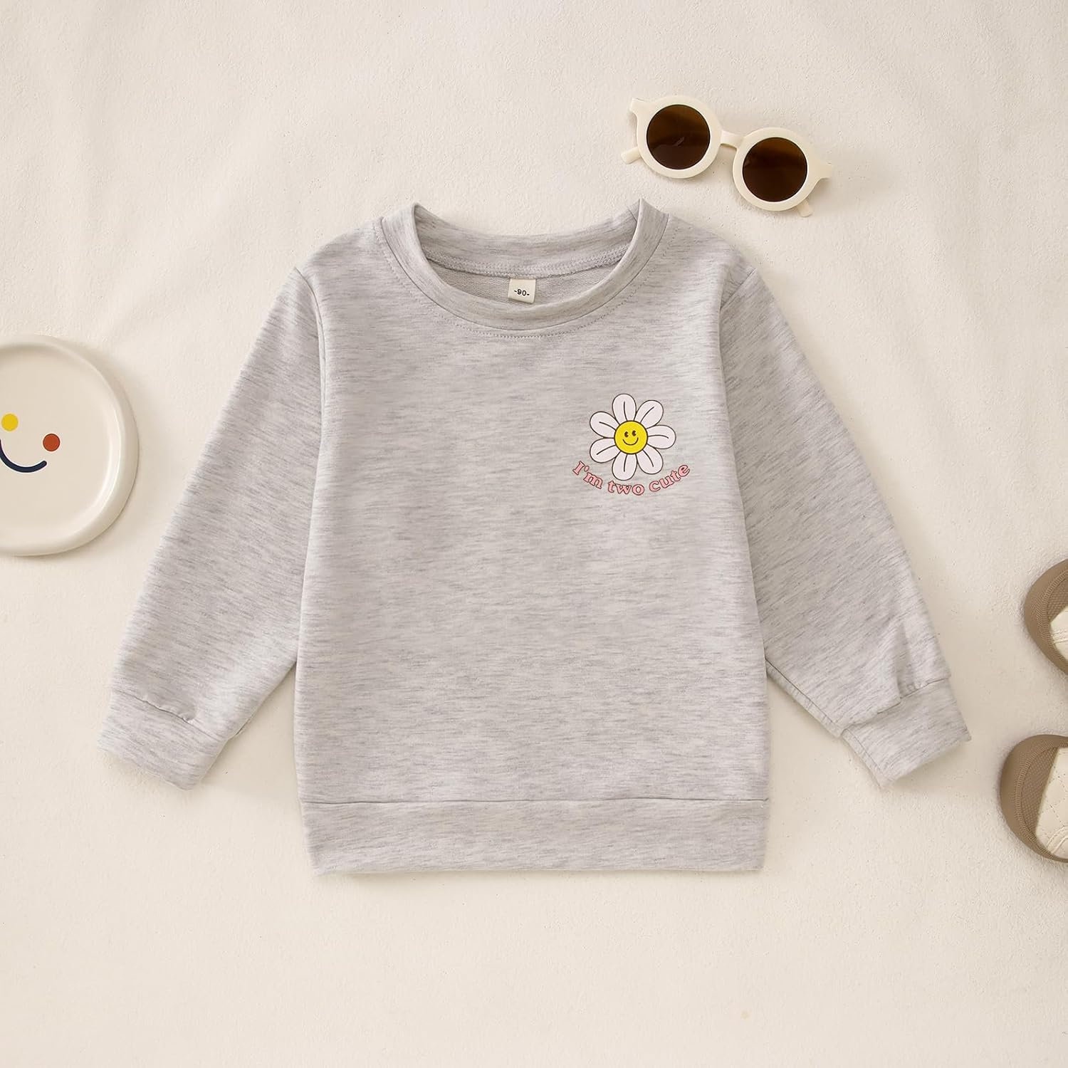 CM C&M WODRO Toddler Girl 2nd Birthday Sweatshirt I’M Two Cute Birthday Pullover Shirt Baby Crewneck Long Sleeve Fall Outfit - Image 4