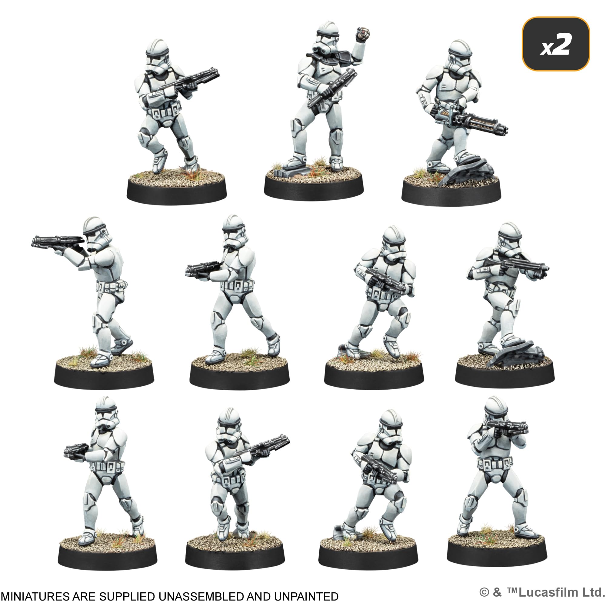 Asmodee, Star Wars: Legion – Galactic Republic Starter Set (Galaktische Republik-Starterset), Atomic Mass Games, Tabletop, 2 Spieler, 14+ Jahre, 120-180 Minuten, Deutsch, Mehrsprachig