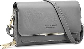 Borse a Tracolla da Donna,Piccola Borsa per Telefono a Tracolla per Donna con 2 Scomparti Capienti,Borsa Mano PU Pelle Sintetica con Slot per Carte di Credito Cinturino Regolabile
