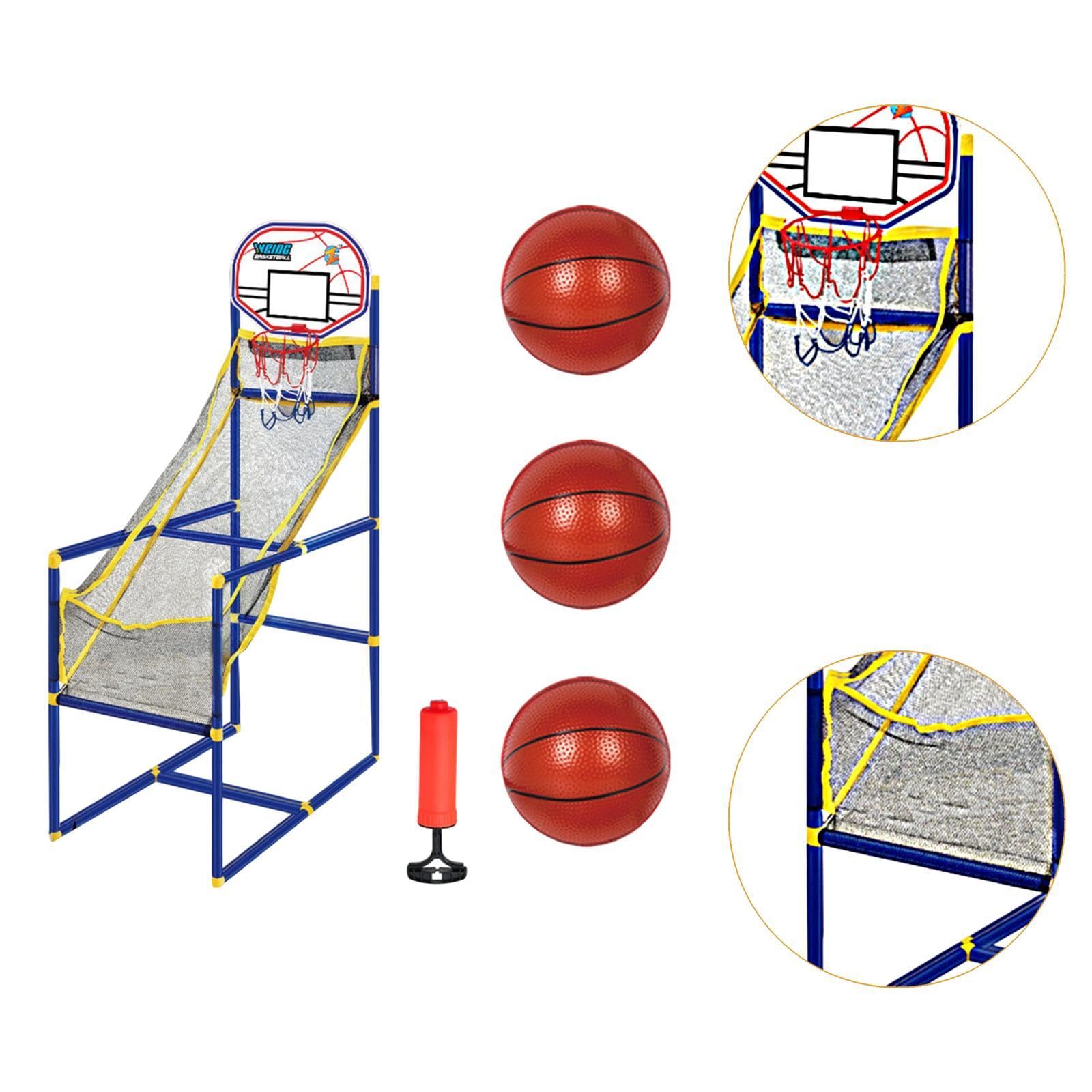 Juego de Baloncesto Arcade de 3 Piezas: Aro de Baloncesto para Niños, Juegos Deportivos, Pelotas Inflables, Soporte Ajustable, Fácil de Usar, con 3 Baloncesto