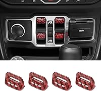 Vista 12 de CheroCar Cubierta de botón para interruptor de ventana Jeep JL, accesorios interiores para Jeep Wrangler JL JLU Gladiator JT 2018-2021 (azul)