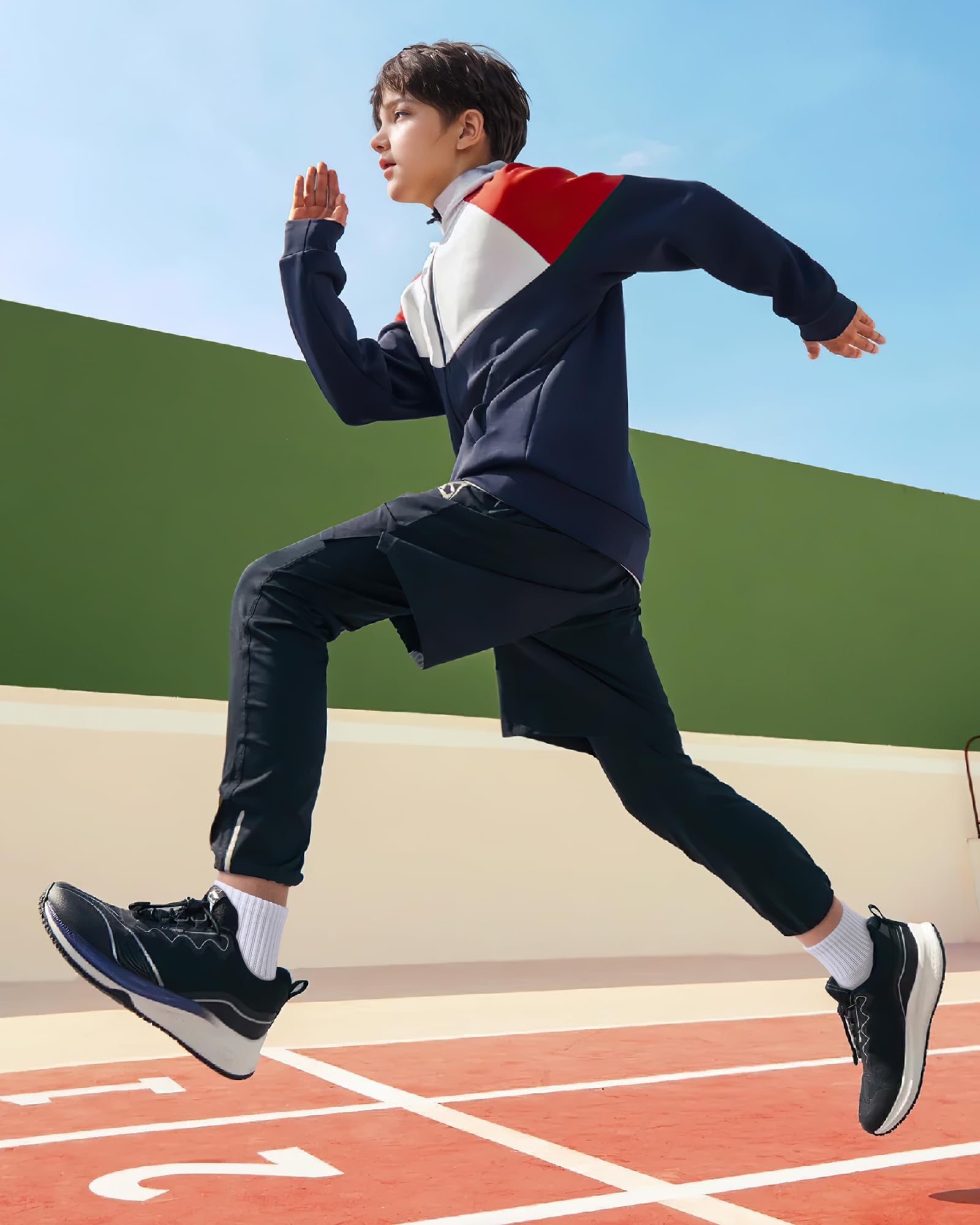 BOOPH 6 pares de calcetines de tobillo de corte bajo para niños y niñas, calcetines deportivos acolchados para correr, 4 a 14 años