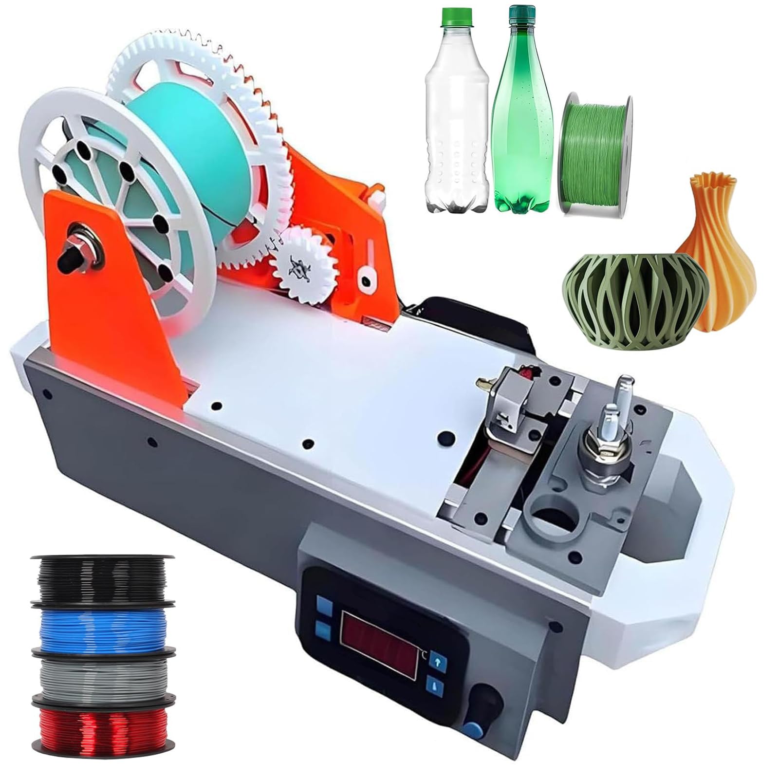 FHRKA 3D Printer Extruder Filament Maker Machine, Desktop Printed Bottle Recycler, Recycled PET Bottle Recycler, for Families