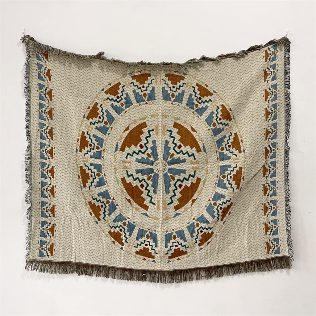 Tapis de pique-nique en coton tricoté beige contre le froid