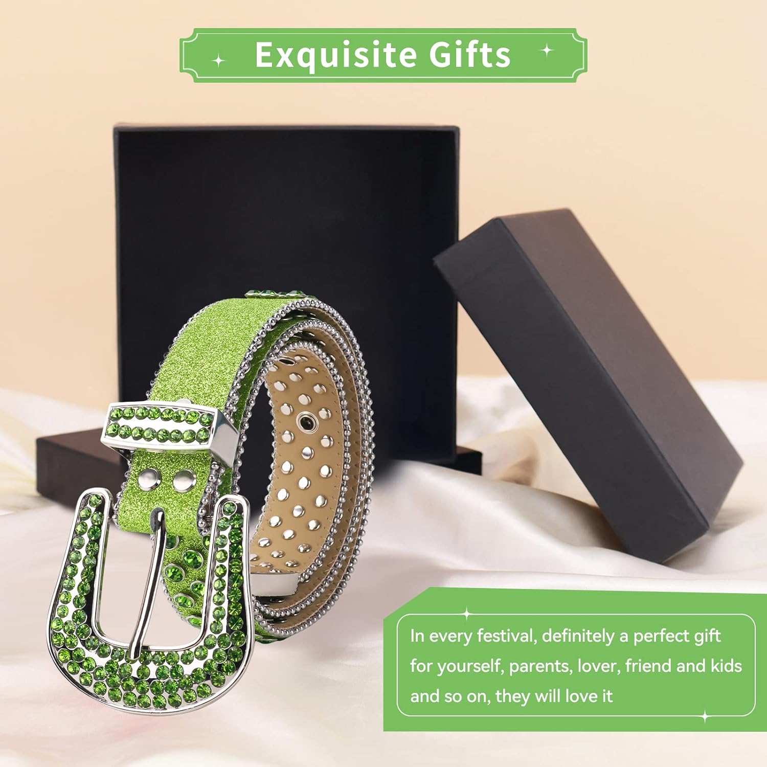 TINIDI Luxury Strap Men Women Rhinestones Belt Western Bling Bling Crystal Diamond Studded Belts - Image 6