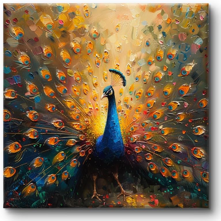 Wooden Framed Peacock Canvas Wall decor Painting for Home and office || Home décor Painting,Living Room, Bedroom,Office Room Decor - Painting for Wall DecorationCV-38112