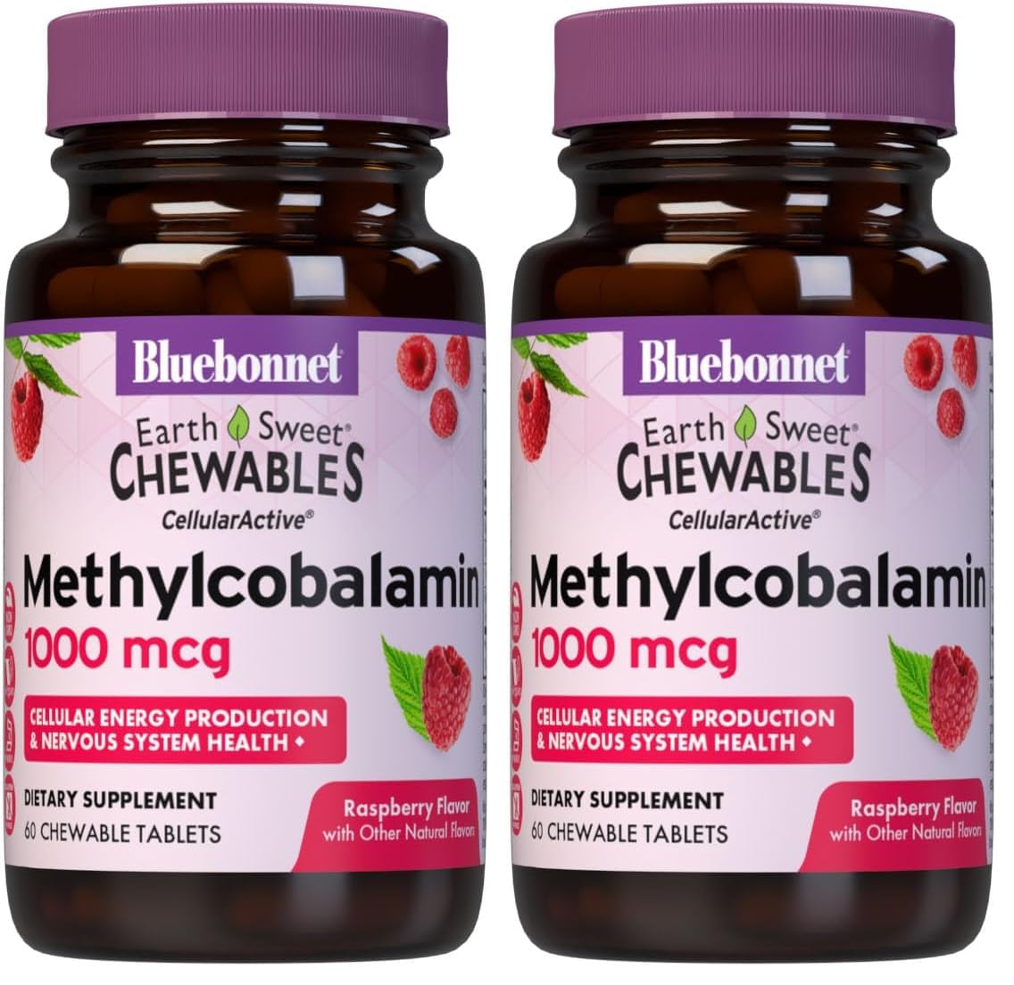 BlueBonnet Nutrition EarthSweet Methylcobalamin 1 1000 mcg 60 Count (Pack of 2)