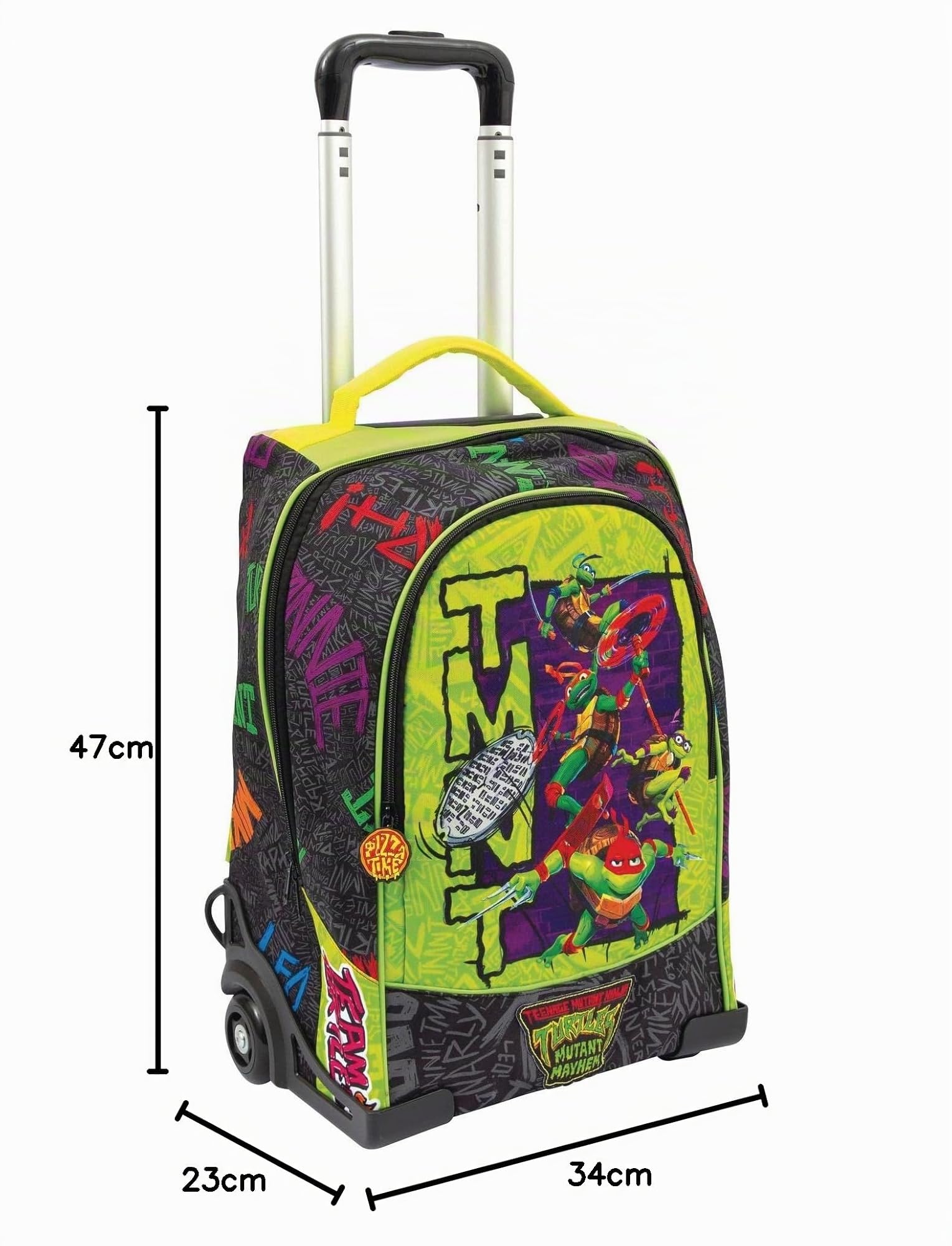 Giochi Preziosi – TARTARUGHE NINJA 2023 CAOS MUTANTE - ZAINO TROLLEY 2 RUOTE – PER BAMBINI A PARTIRE DAI 3 ANNI – SCHIENALE “COMFORT BACK” – CARRELLO CON RUOTE -DIMENSIONI 134 L X 47 H X 23 P CM