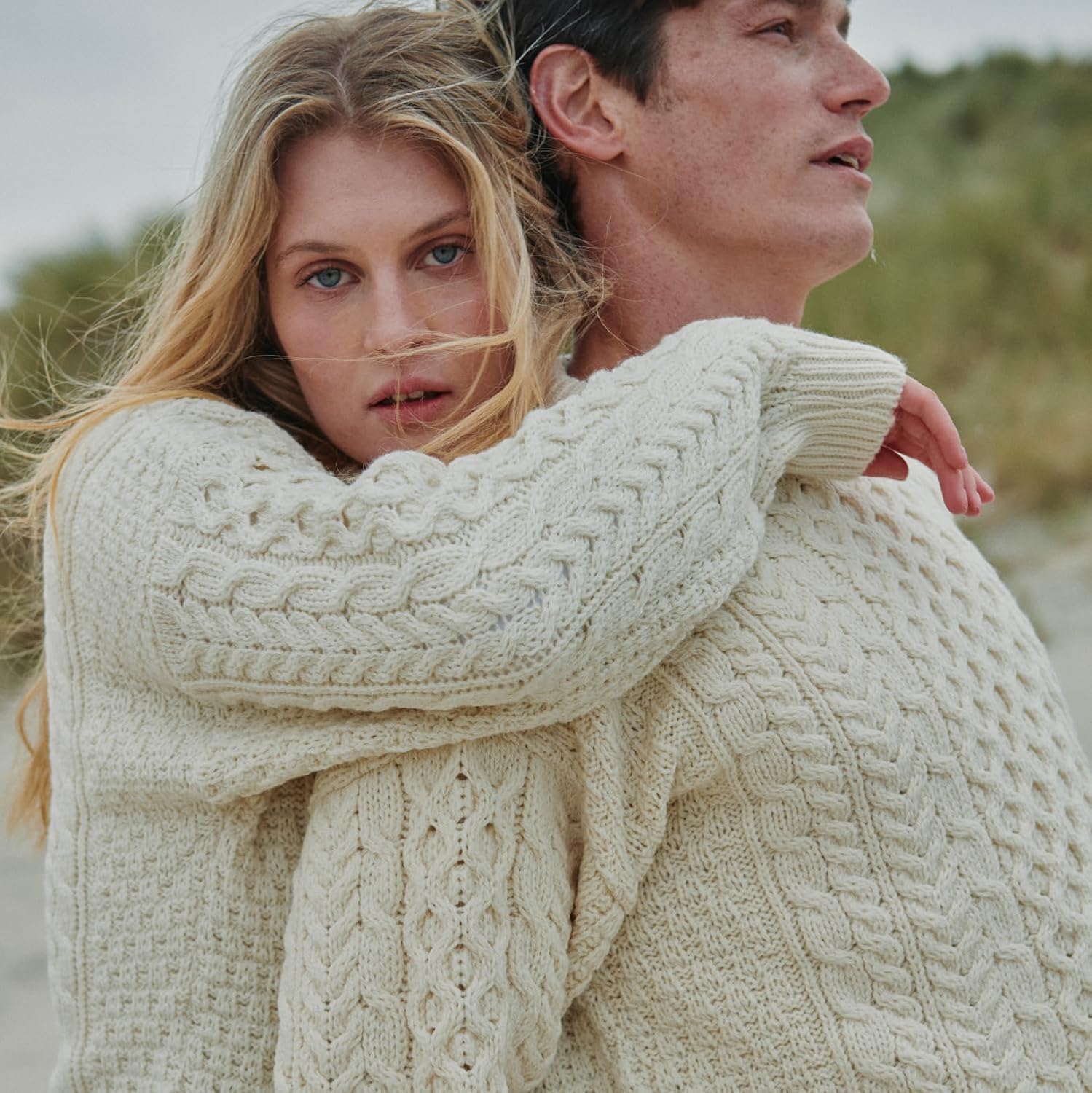 Aran Woollen Mills Inisheer Men’s Irish Cable Crew Neck Knit Sweater – 100% Merino Wool - Image 8