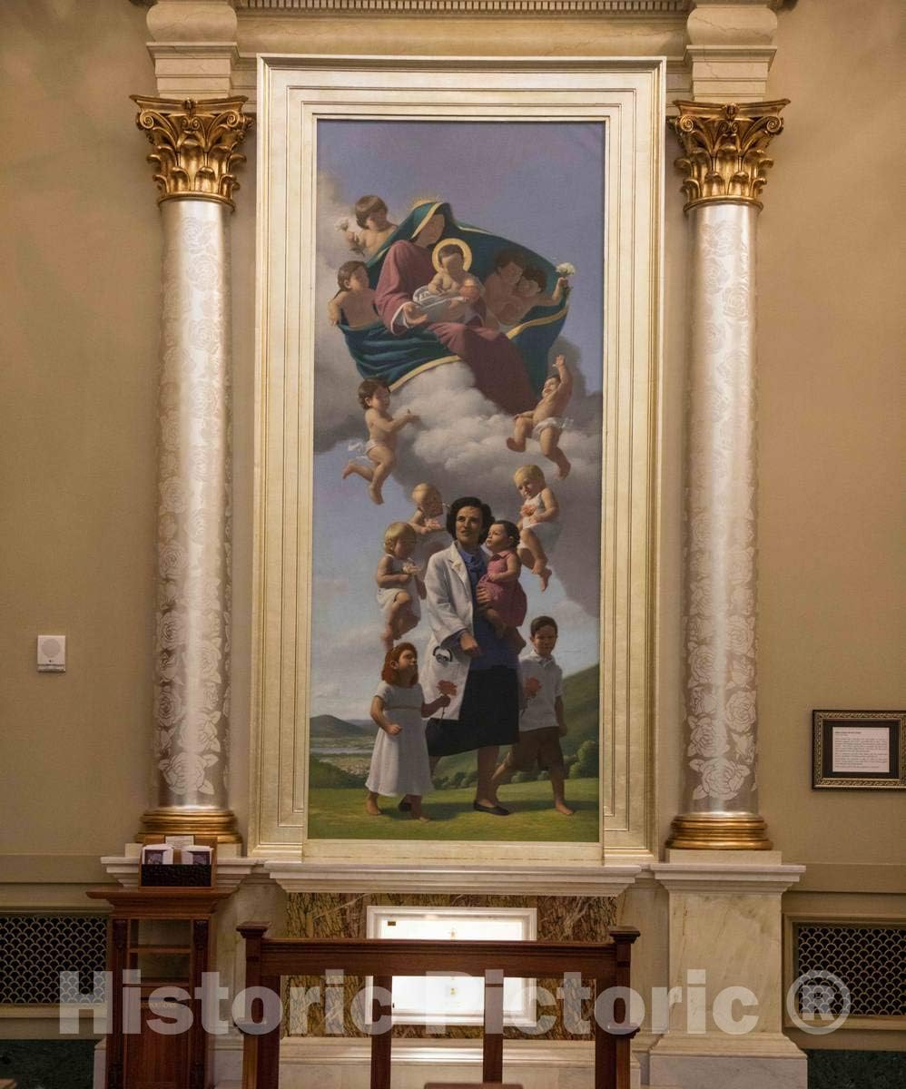 Historic Pictoric Photo- One of six Paintings of Saints Inside The Shrine of Our Lady of Guadalupe in La Crosse, Wisconsin 3 Fine Art Photo Reproduction 11in x 14in