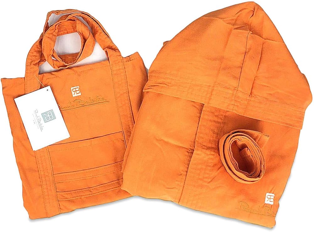Renato balestra accappatoio unisex piu` borsa in microfibra con cappuccio e tasche 0766