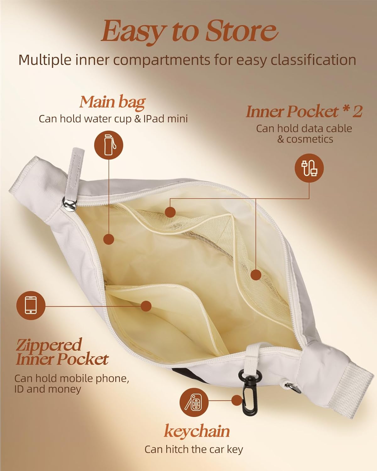 Crescent Crossbody Bags for Women - Nylon Small Crescent Shoulder Bags for Women Teen Girl Cute for Travel - Image 5