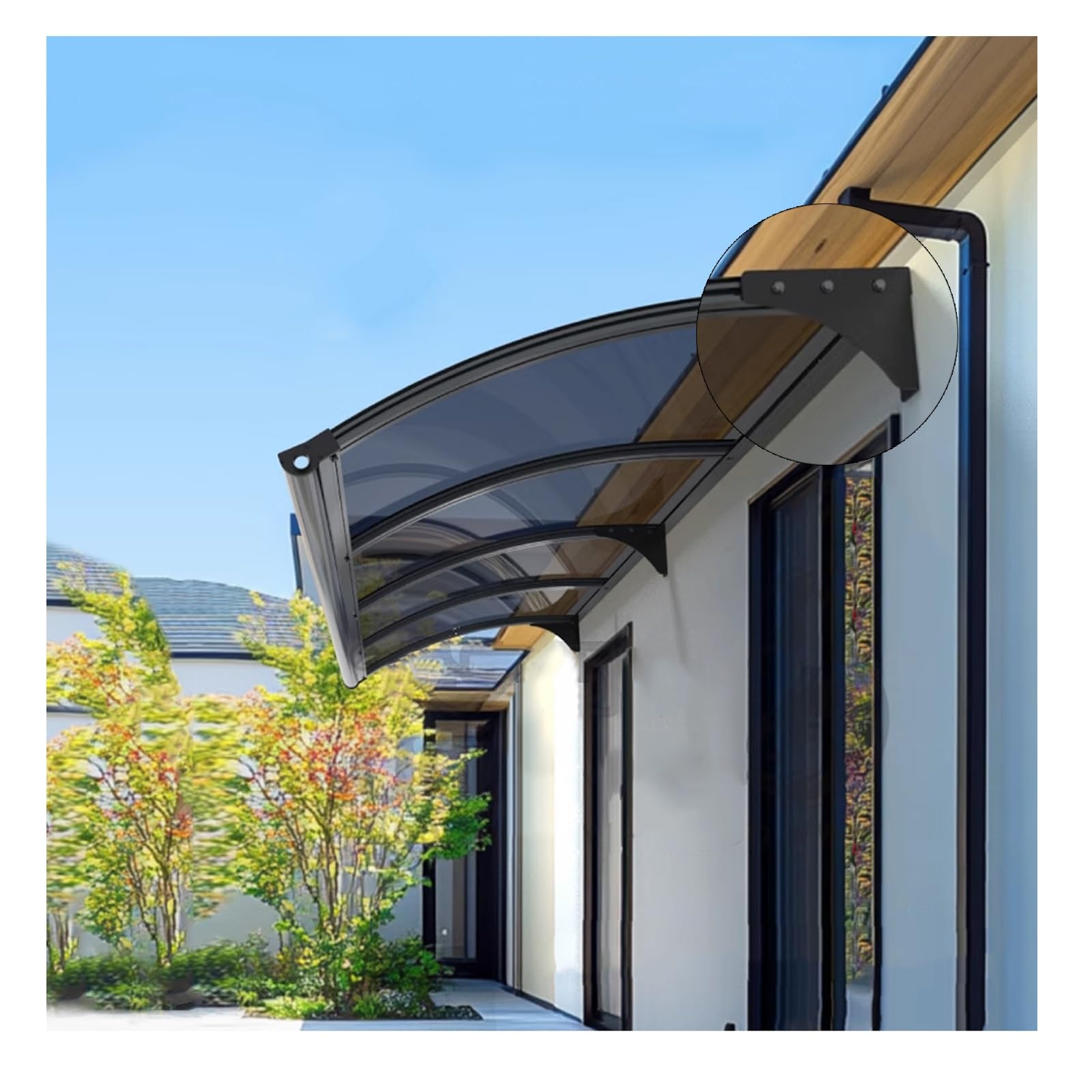Auvent de porte en polycarbonate pour protéger vos fenêtres de la pluie