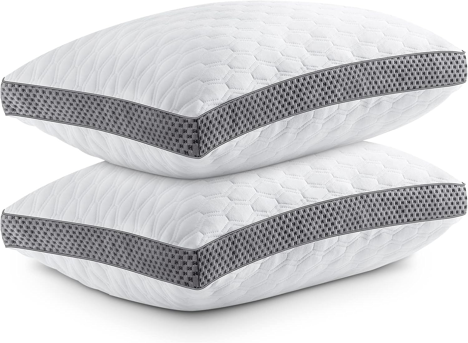 BedStory Gel Memory Foam Pillows Queen Size 2 Pack, Adjustable Shredded