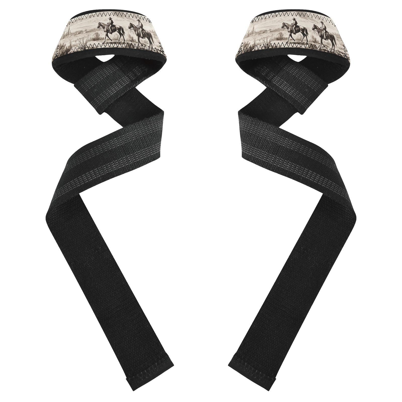 Nander Desert Tribe Cowboy Wrist Straps for Weightlifting,Lifting Straps with Neoprene Cushioned Wrist Padded and Anti-Skid Silicone for Strength Training,Bodybuilding,Deadlifting