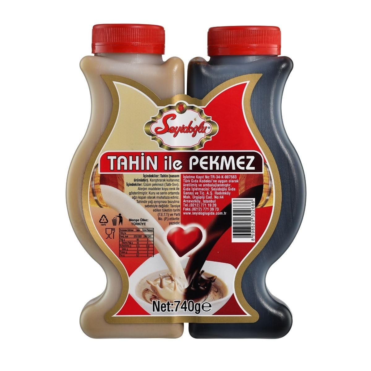 Seyidoglu Tahini with Grape Molasses, Tahin ile Pekmez, 740 g