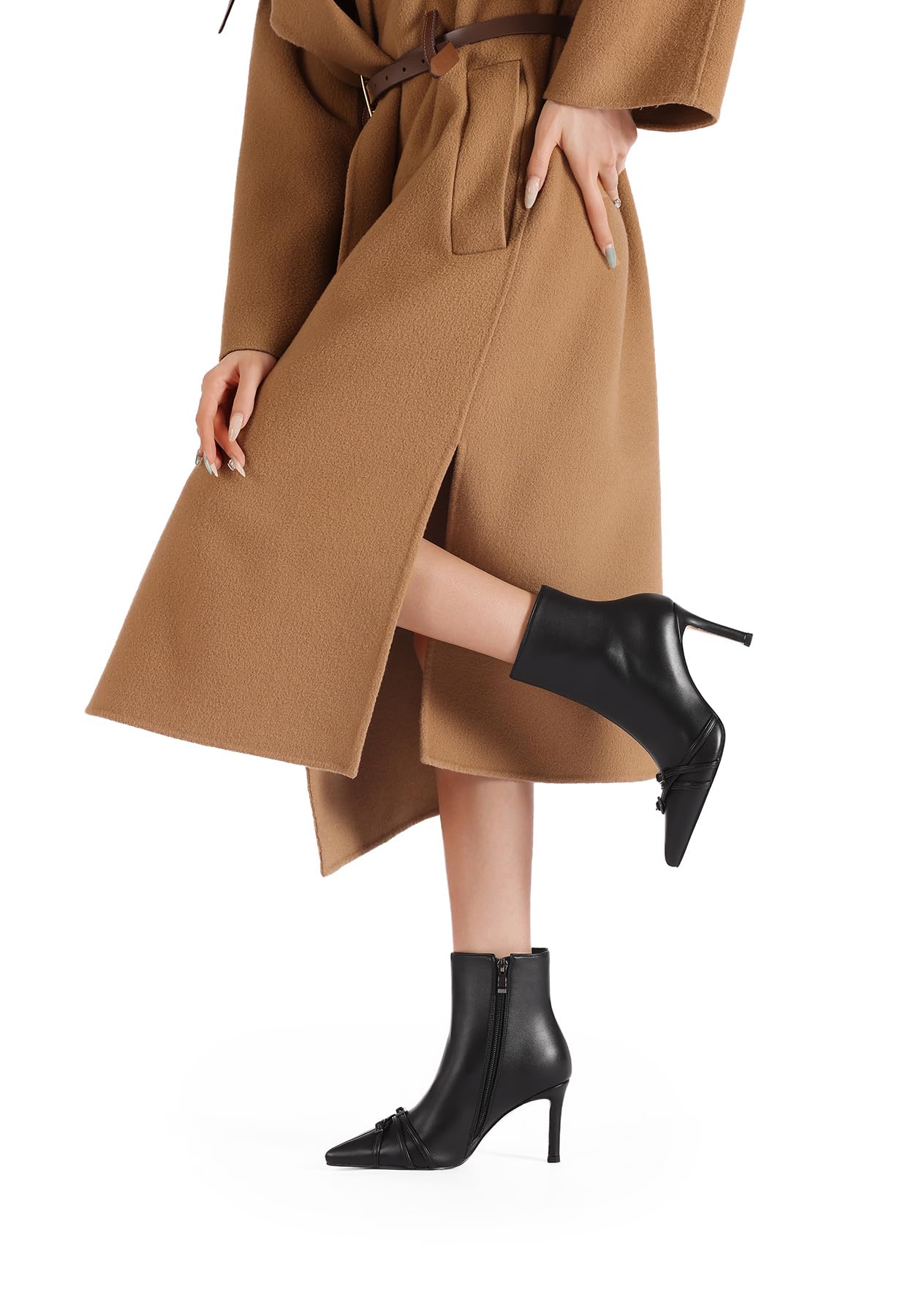 QUEEN HELENA Tronchetti con Tacco Alto Stivaletti a Punta Casual Donna K3989