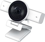 Razer Kiyo V2 Webcam en streaming : 4K 30 FPS, 1080p 60 FPS - AI Auto-Framing motorisé - Microphone intégré - Verre à angle ultra large - Protection des renseignements personnels - Fonctionne avec OBS, Xsplit, Discord, Zoom, Équipes - blanc