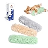 Potaroma Cat Toys Pillows, 3 Pack, Soft and Durable Crinkle Sound with Catnip Inside, Interactive Indoor Kitten Kicker, Promotes Kitty Exercise Green Yellow Violet