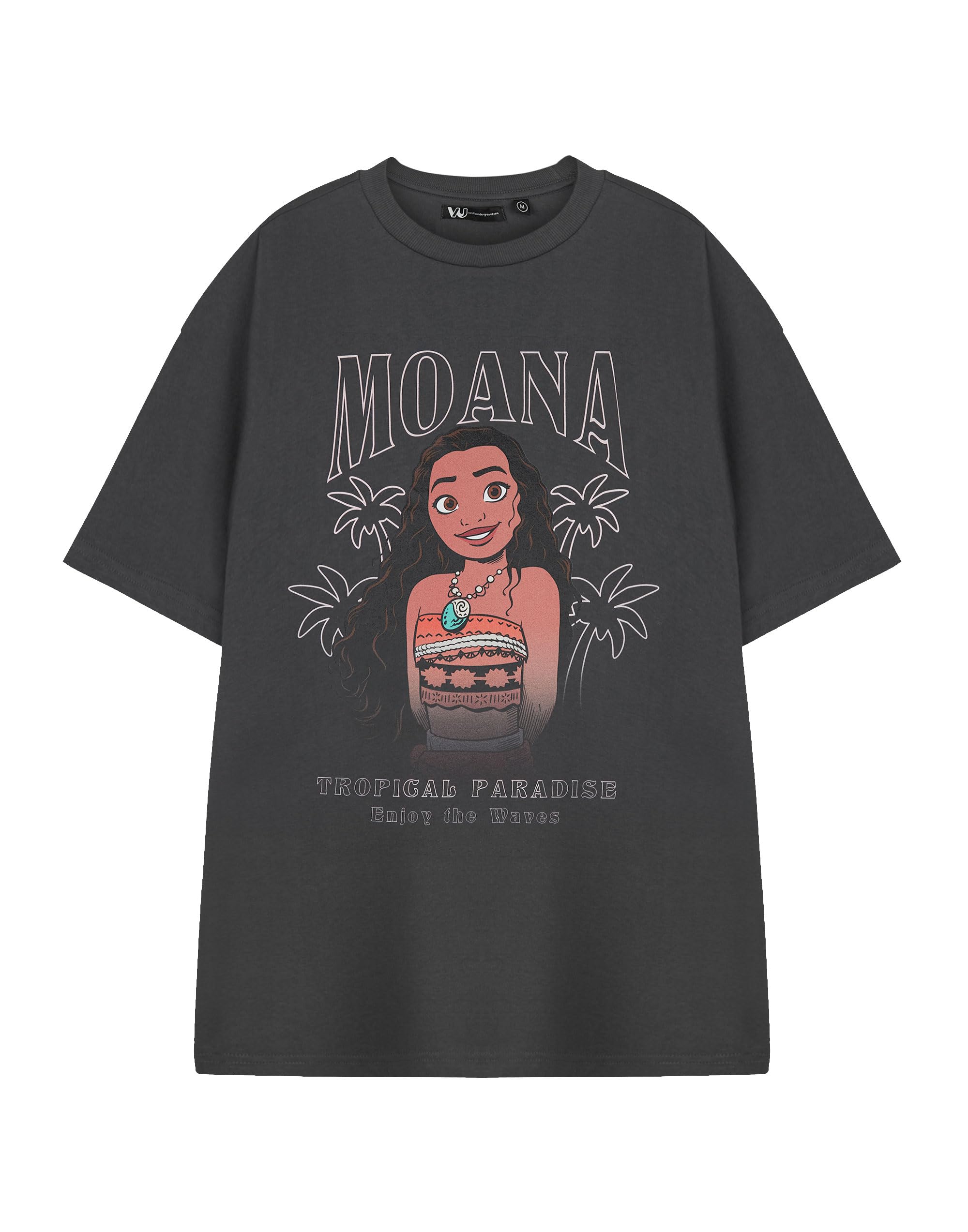Disney Women's Grey Short Sleeved T-Shirt | Charcoal | Official Merch In | Size: Medium