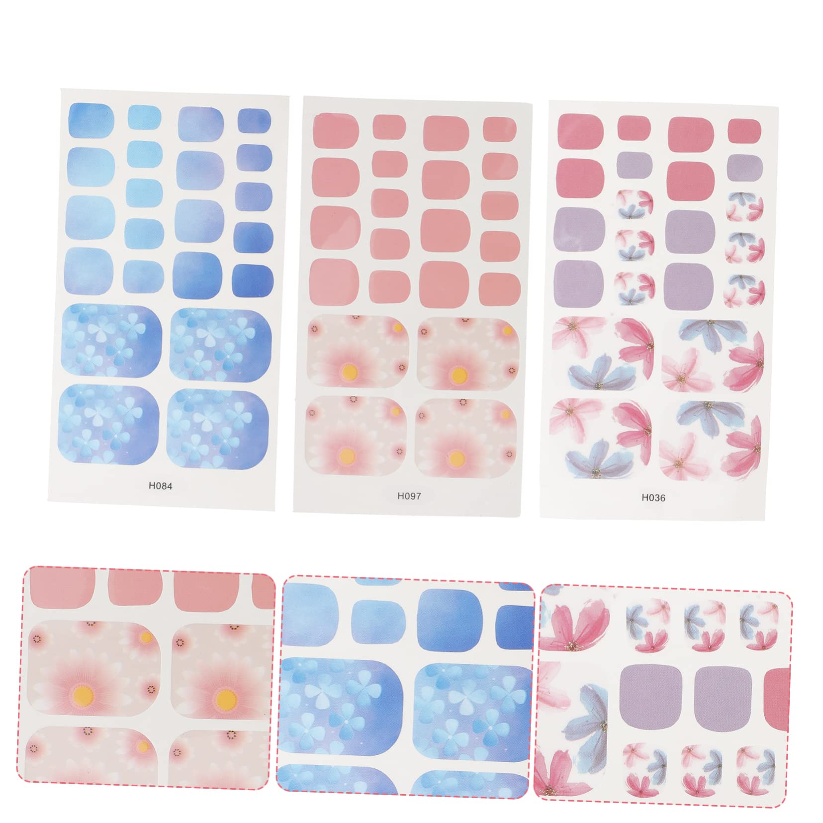 CALLARON 5 Set Adesivi Decorativi Per Unghie Dei Impermeabili Nail Art Per Donne E Ragazze Facili Applicare E Rimuovere Design Unico E Per La Manicure Fogli*5