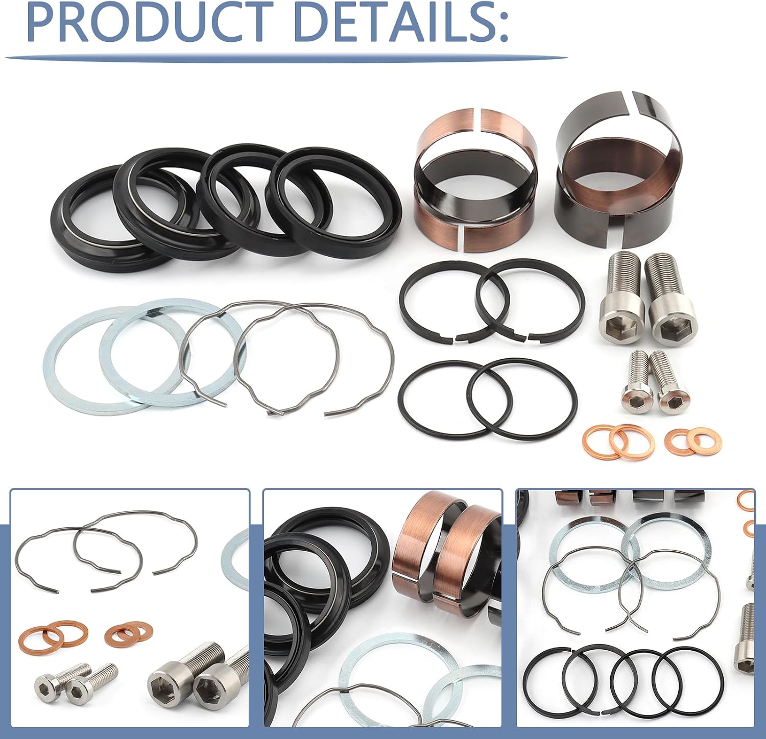 49mm Fork Seal Kit Front Fork Rebuild Kit Fit for Harley 2006-2017 Dyna Super Glide Street Bob Fat Bob Low Rider s Wide Glide