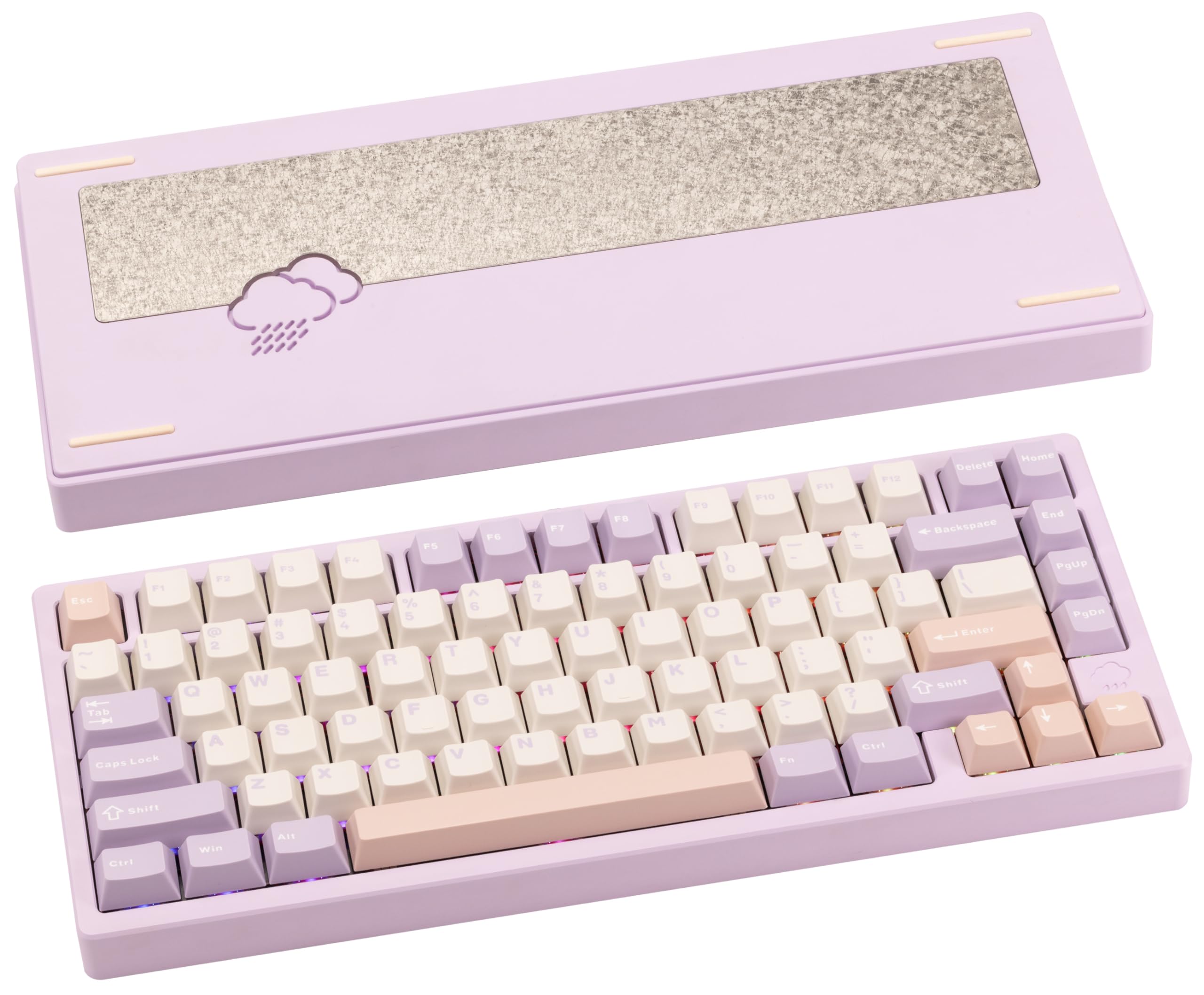 WOBKEY Rainy 75 Aluminum Cocoa Switch Mechanical Keyboard with Superior Acoustics, Wired, BT, 2.4G wireless Connectivity (Pro - White) — view 9