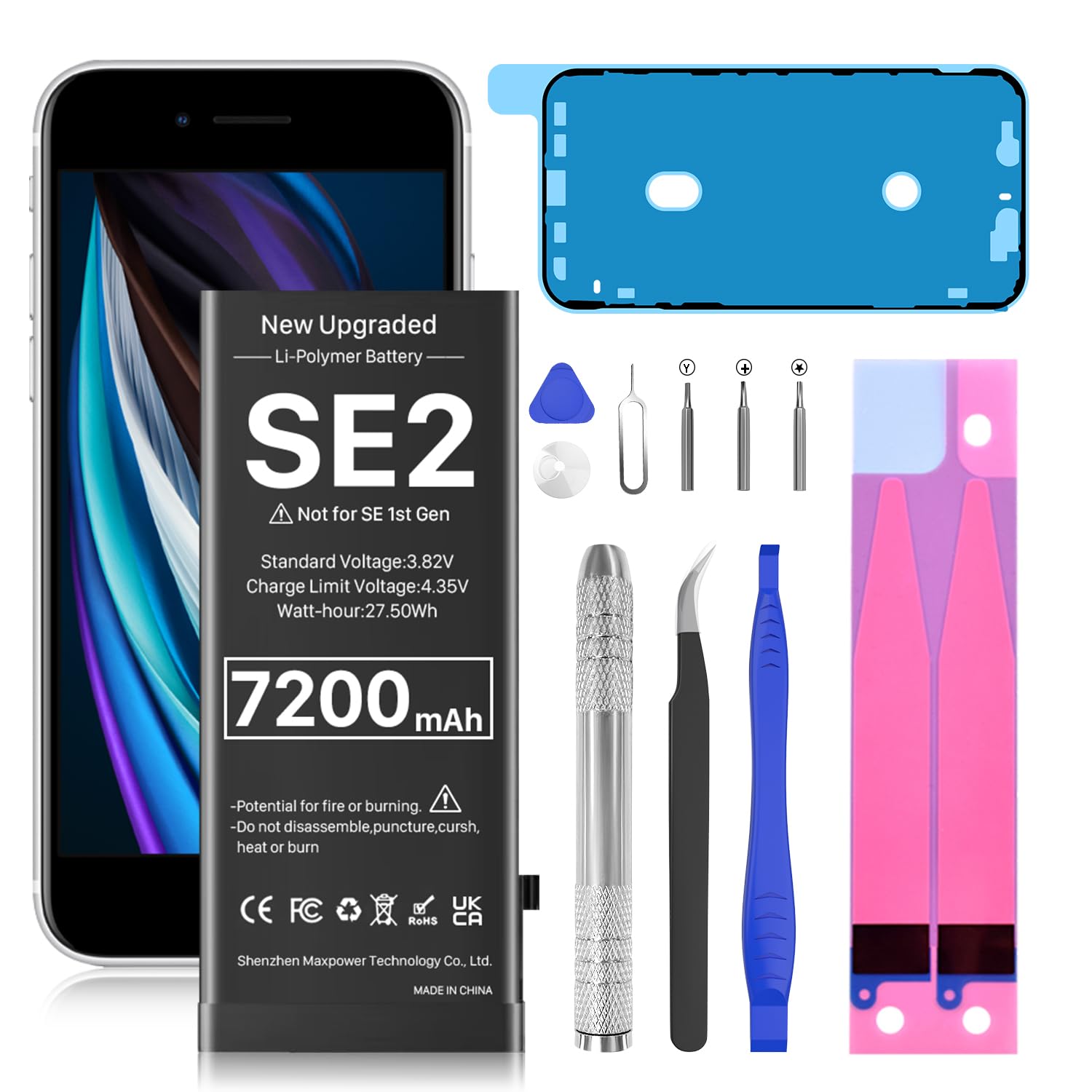 Battery for iPhone SE2, (2025 New Version) High Capacity 7200mAh