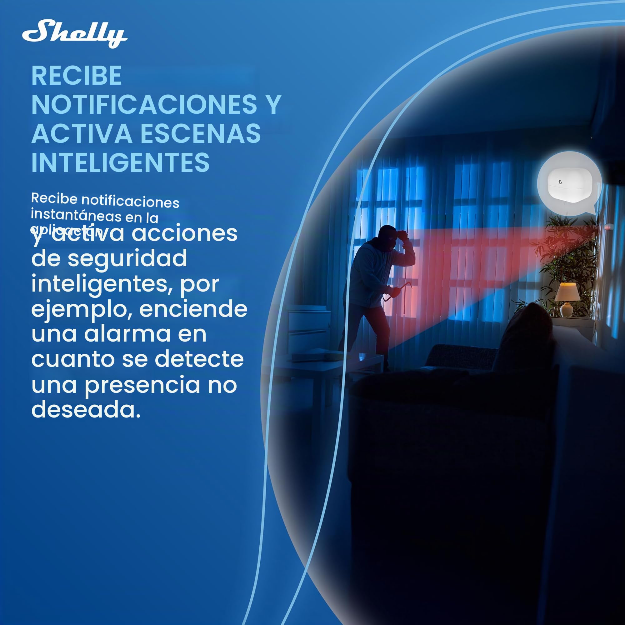Shelly Wave Motion US LR, Z-Wave Sensor de movimiento y Lux de largo alcance, compatible con Alexa, Google Home, SmartThings, Home Assistant, detección de movimiento, monitoreo remoto