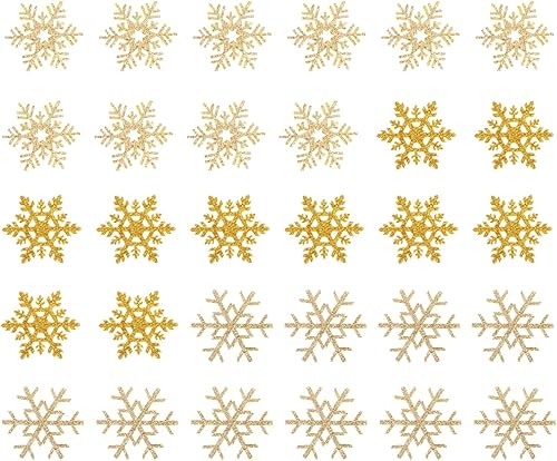 EXCEART Parches bordados de Navidad con copos de nieve, apliques de copo de nieve para planchar en ropa, fiesta, decoración de Navidad,