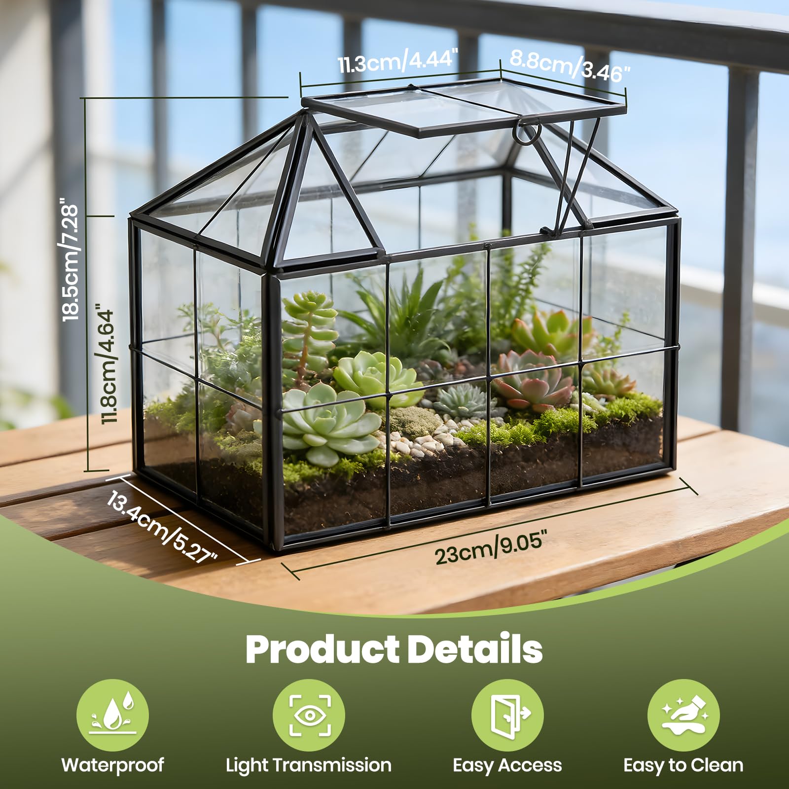 Mini serre rebord de fenêtre en verre pour plantes terrarium petit jardin en bouteille DIY