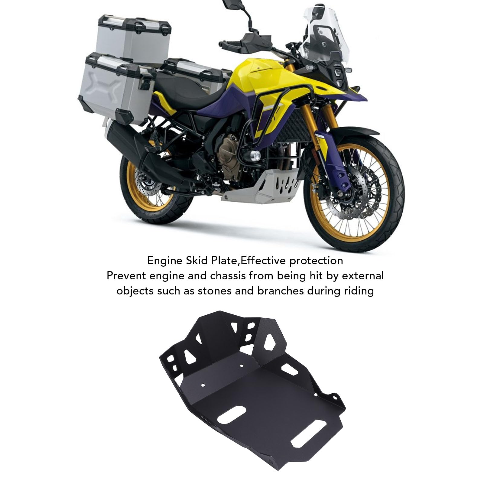 Płyta Osłaniająca Silnik Motocykla Skuteczna Ochrona Osłona Podwozia Silnika ze Stopu Aluminium Płyty Osłaniające Czarne dla 800DE 2023 do 2024 (BLACK)