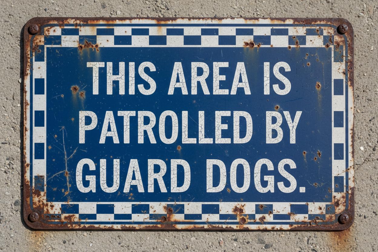 Wall Decor This Area Is Patrolled Security Sign Metal Sign 8x12Inch Clear Signage For S, Fences Vintage Signs Aluminum Plates Printed