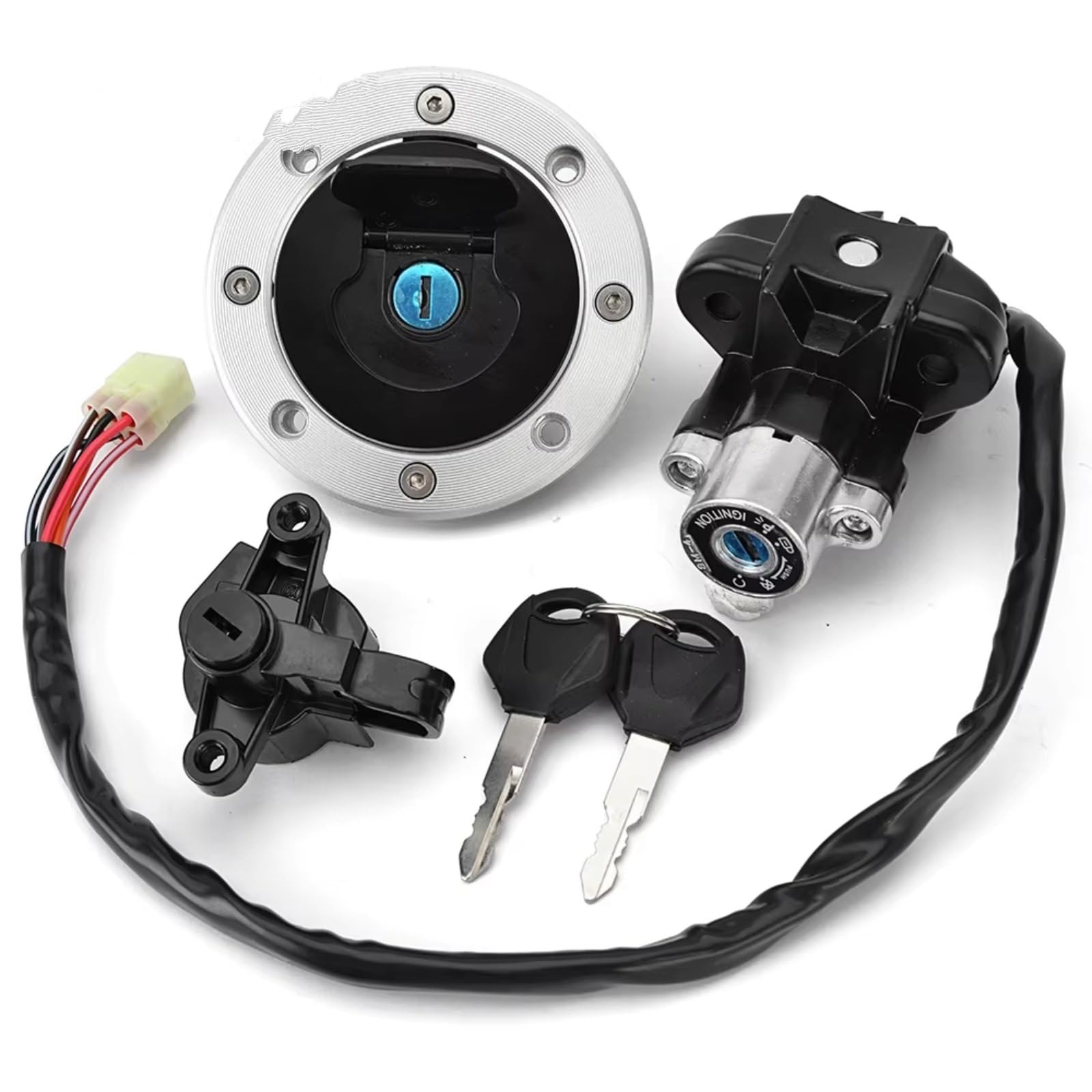 Interrupteur Clé D'allumage Moto pour Suzuki GSF600 pour Bandit 1995-2004 GSF1200 pour Bandit 1997-2005 GSF 600 1200 Bouchon Réservoir Interrupteur Allumage Verrouillag Siège