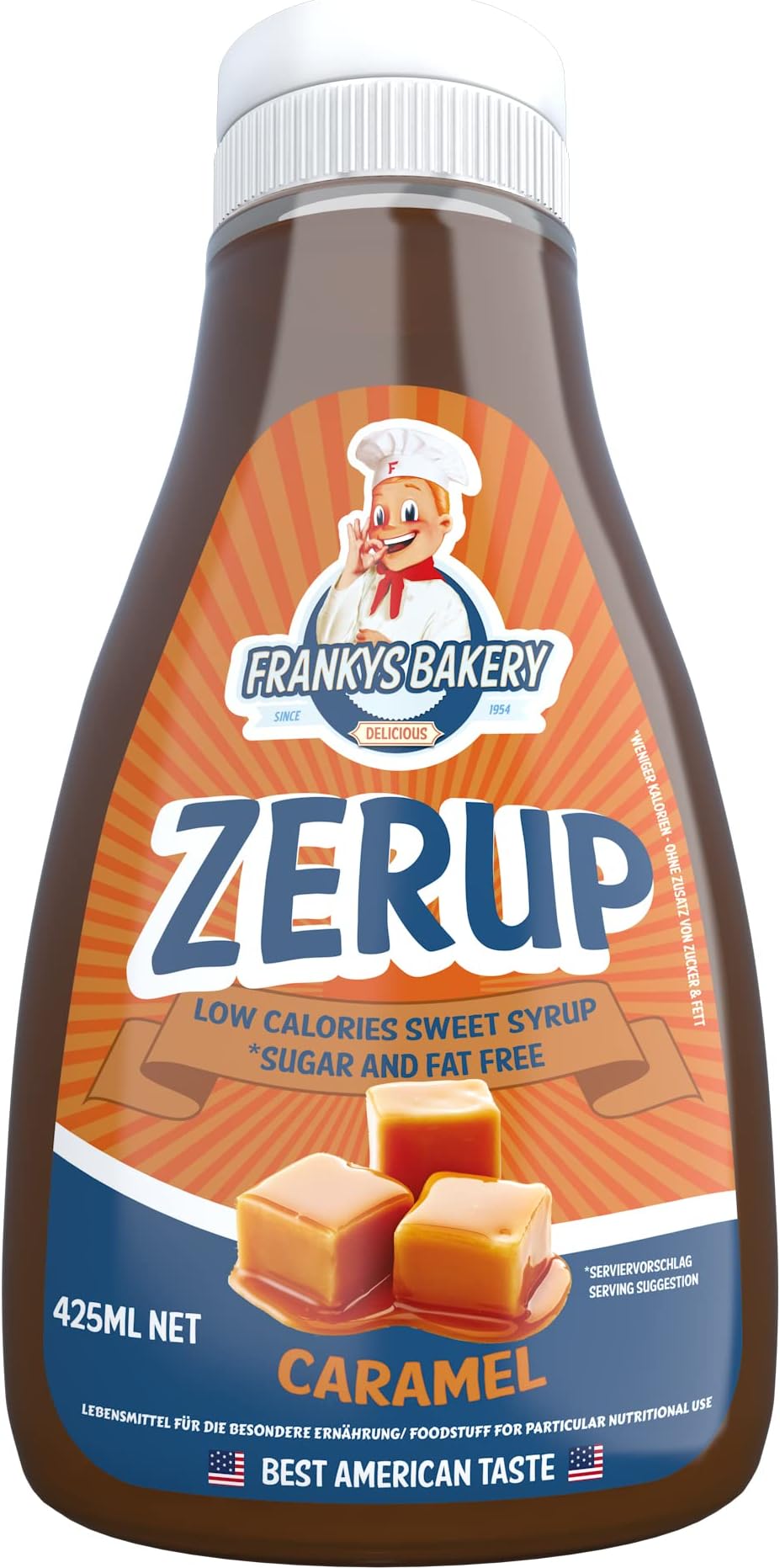 Frankys Bakery, American low calories syrup/dessert sauce ZerUP, sugar and fat-free, 425 ml
