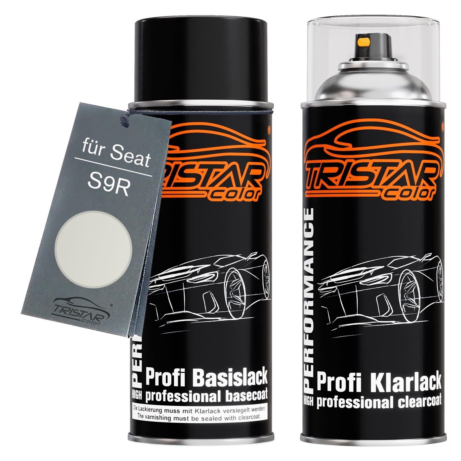 TRISTARcolor Car paint Spray can set for Seat S9R Blanco Nevada Perl Base coat clear coat spray can 400ml