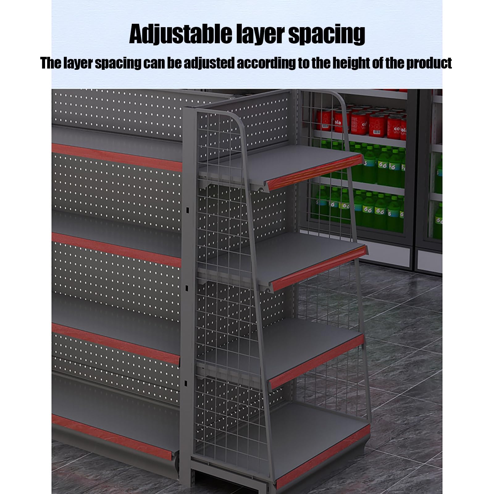 Doppelseitiges Einzelhandelsregal, Wanddisplay, platzsparendes Gondelregal für Supermärkte und Convenience Stores