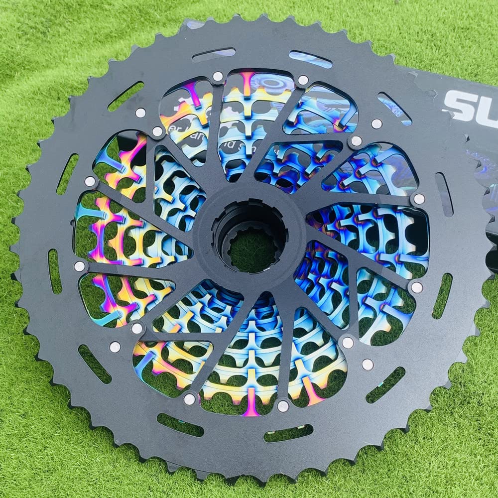 PiñOn Bicicleta MTB 12 velocidades 10-52T Cassette Ultimate Can Freewheel 385g Cassette Colorido Ultraligero Cassettes Y PiñOnes para Bicicletas(Color:Rainbow 10-52T XD)