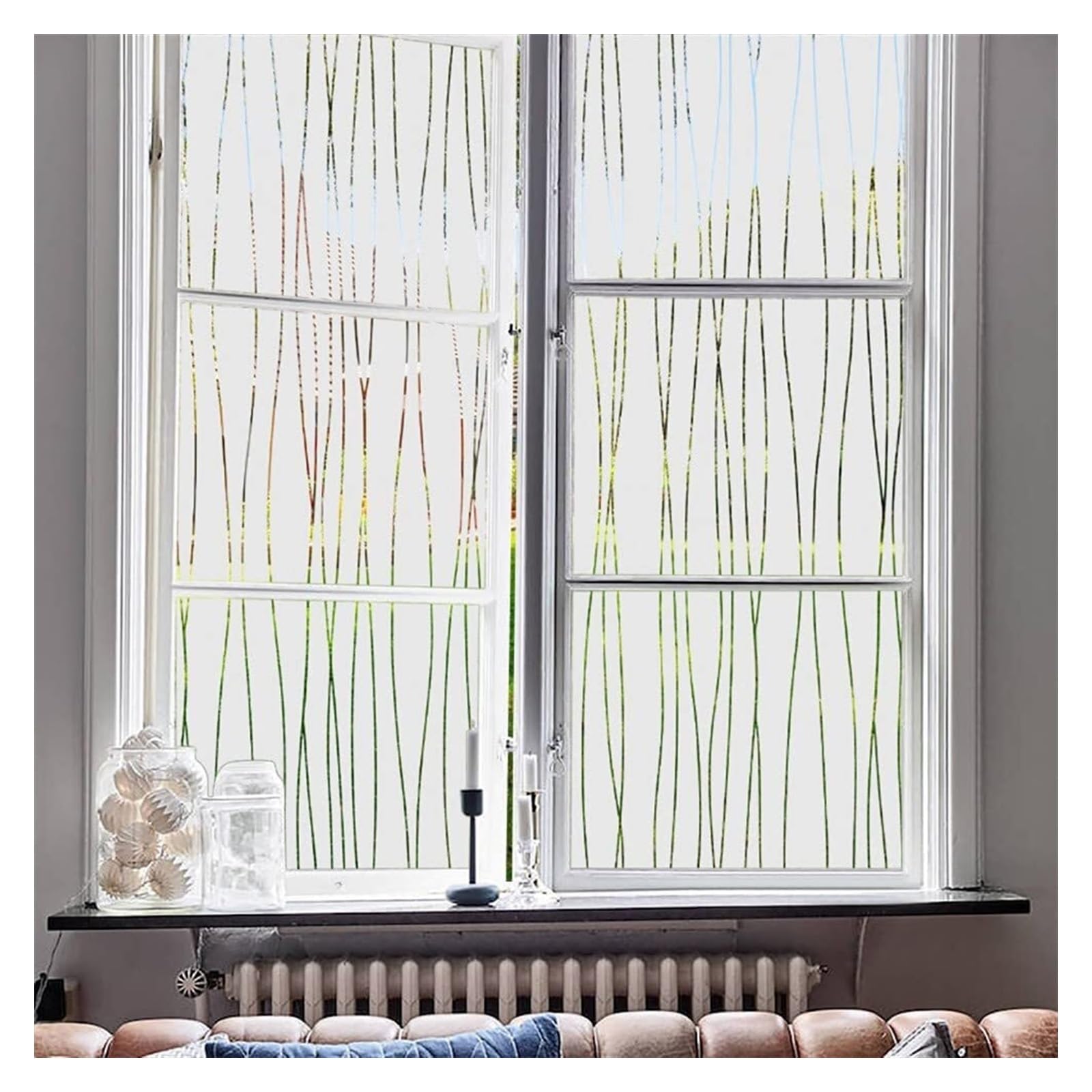 Glass Window Film Window Privacy Film, Static Clings, Vinyl tinting Decorative for Home, UV Protection Stickers(Black,75x200cm)